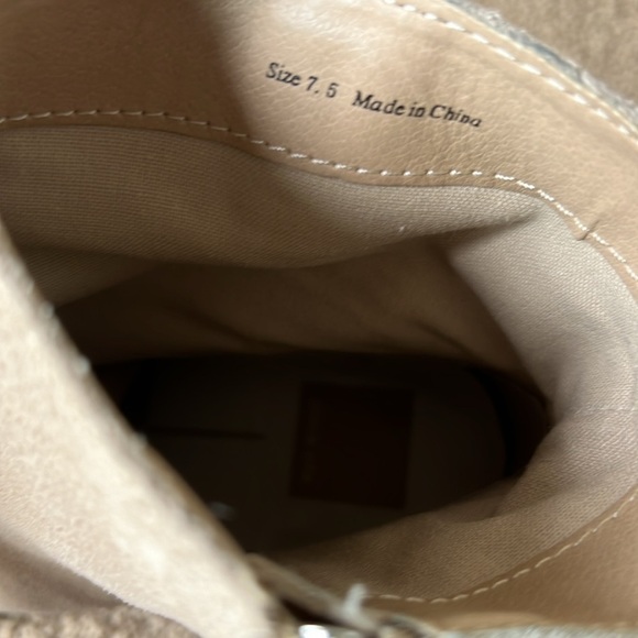 Dolce Vita Tan Suede Gum Sole Heeled Ankle Boots - Picture 8 of 9